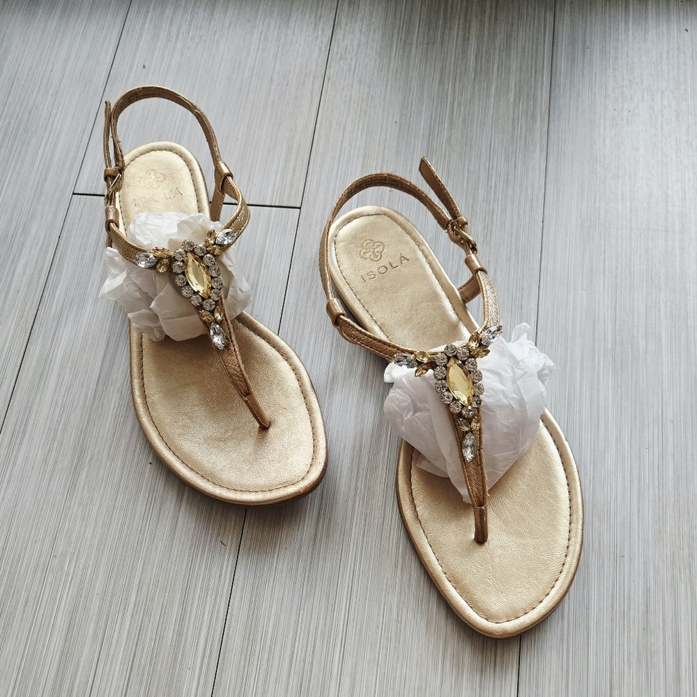 Women's Gold Embellished Sandals